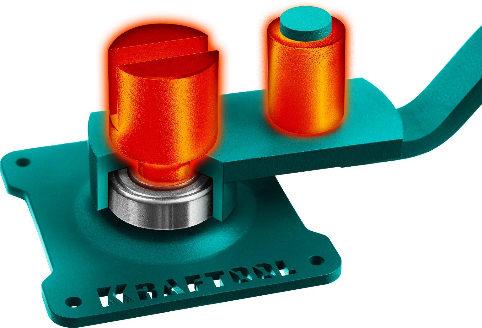 Ручной станок для гибки арматуры на подшипнике KRAFTOOL 12 E, острый гиб