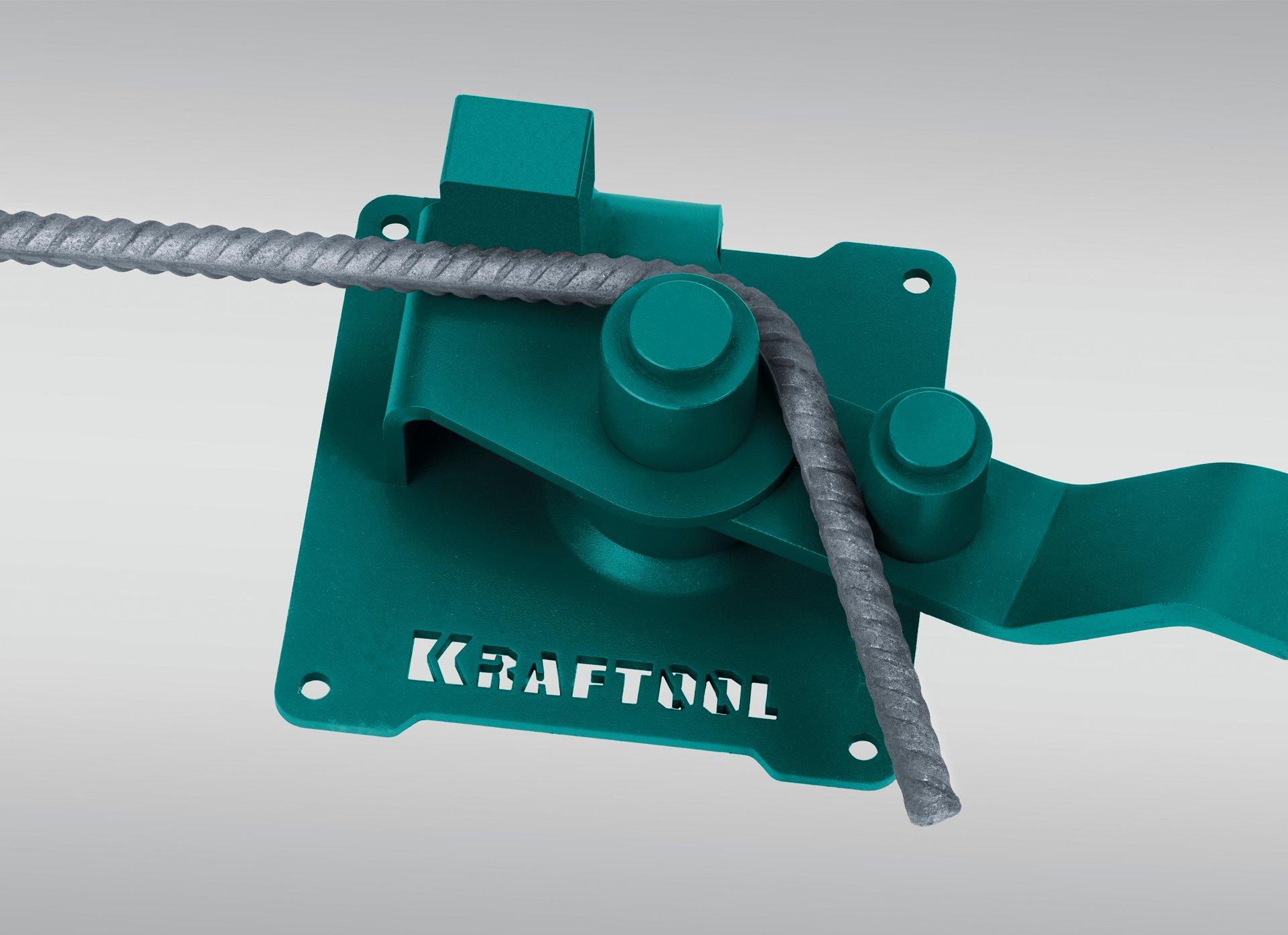 Ручной станок для гибки арматуры на подшипнике KRAFTOOL 16 PT, плавный гиб