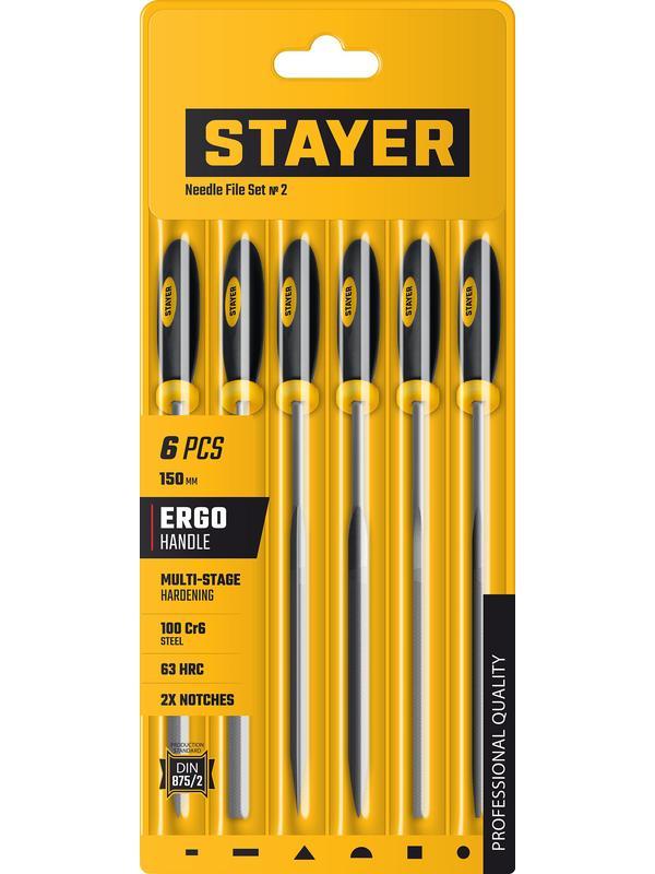 STAYER 150 мм, 6 предм., набор надфилей, Professional (16010-H6)