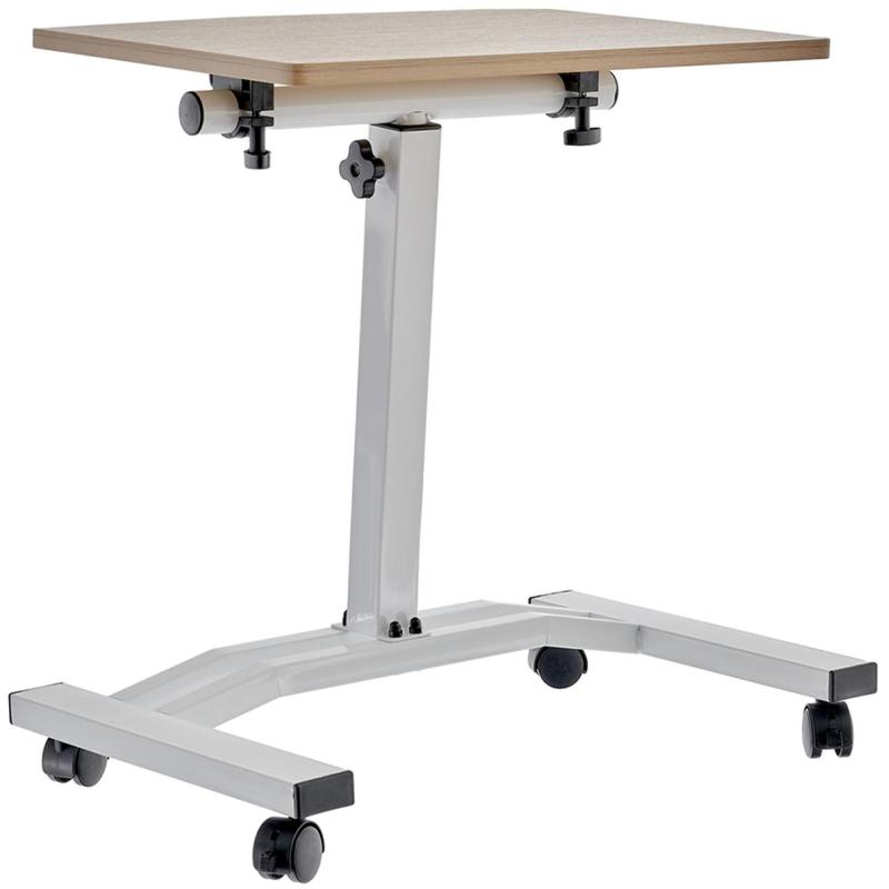 Стол для ноутбука ТЗ_унив. Ролет 48x40,опор.кол, рег.выс,мдф/мет,св.дер/бел