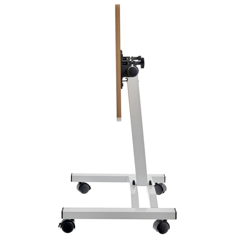 Стол для ноутбука ТЗ_унив. Ролет 48x40,опор.кол, рег.выс,мдф/мет,св.дер/бел