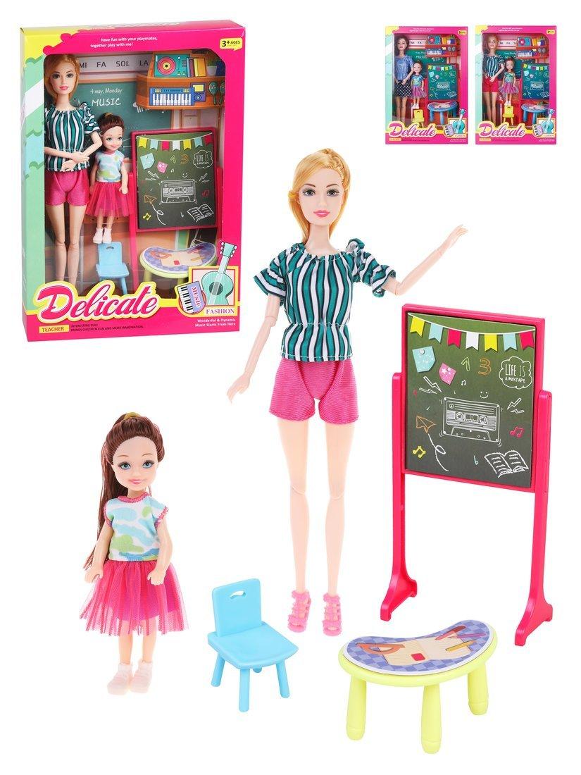 Игр. наб. Счастливая семья, в компл. кукла 29 см., кукла 12см., предм. 3 шт.,
в ассорт., кор.