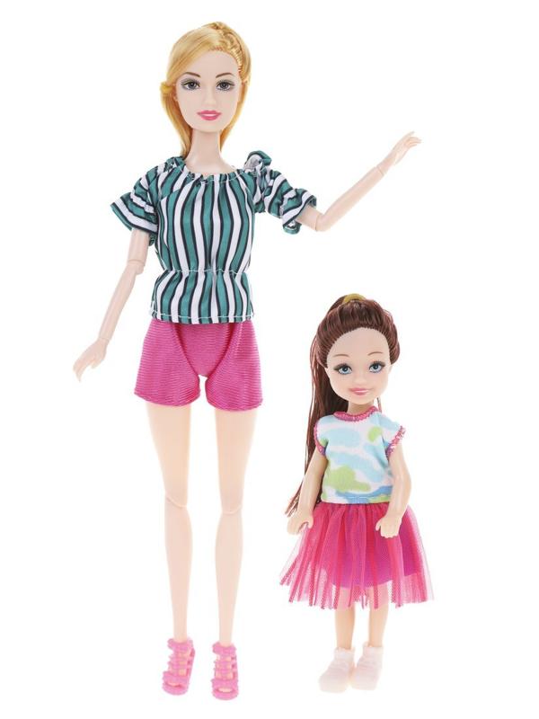 Игр. наб. Счастливая семья, в компл. кукла 29 см., кукла 12см., предм. 3 шт.,
в ассорт., кор.