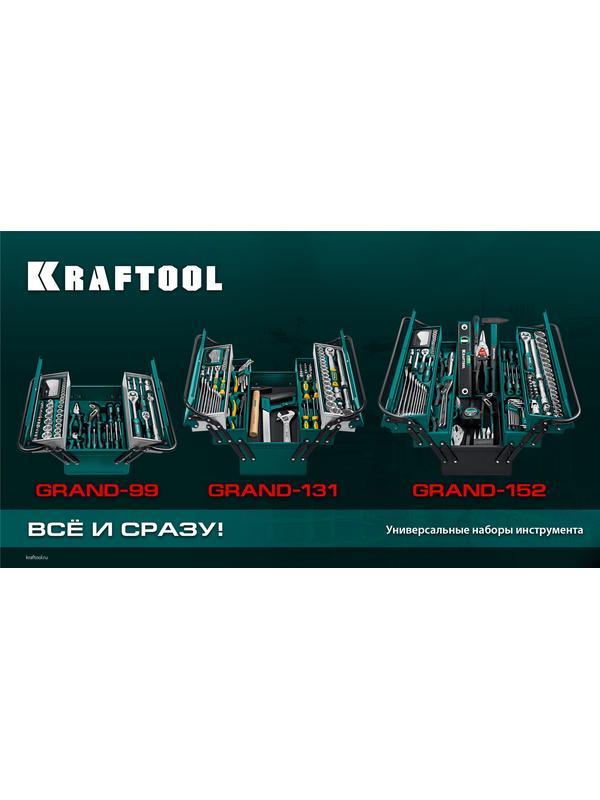 KRAFTOOL GRAND-99, 99 предм., (1/2″+1/4″), Универсальный набор инструмента (27978-H99)