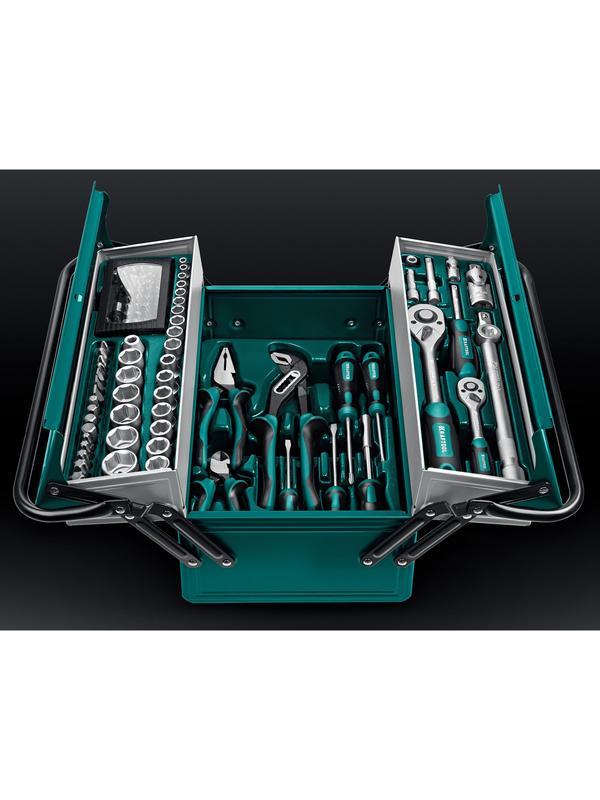 KRAFTOOL GRAND-99, 99 предм., (1/2″+1/4″), Универсальный набор инструмента (27978-H99)