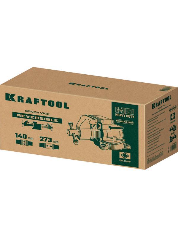 KRAFTOOL Reversible 140 мм, расход 273 мм, Слесарные тиски (32705-140)