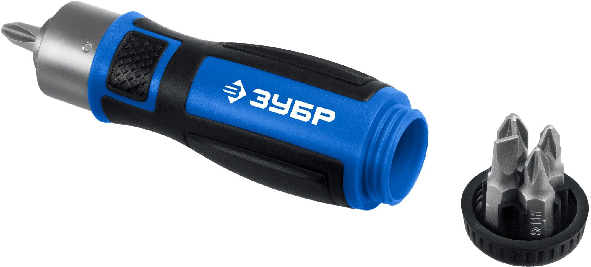 ЗУБР 6 предм., Реверсивная отвертка с насадками (25171)