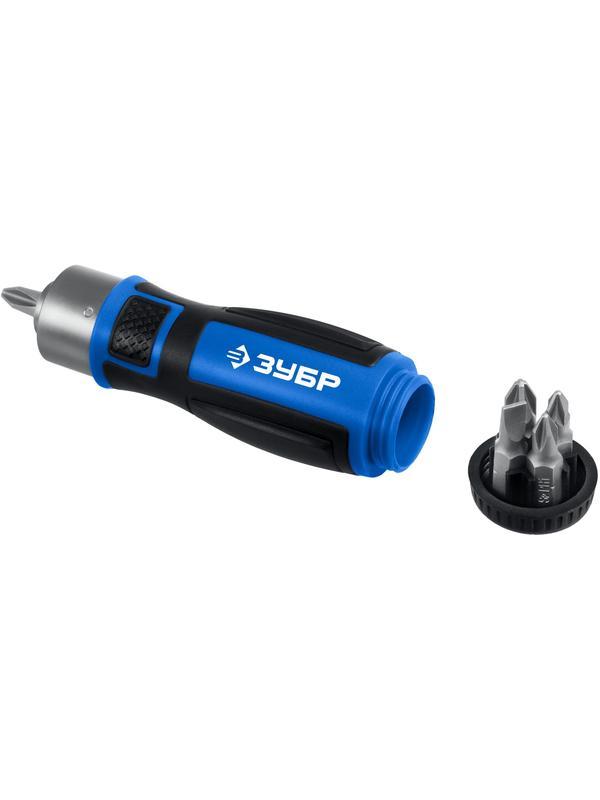 ЗУБР 6 предм., Реверсивная отвертка с насадками (25171)