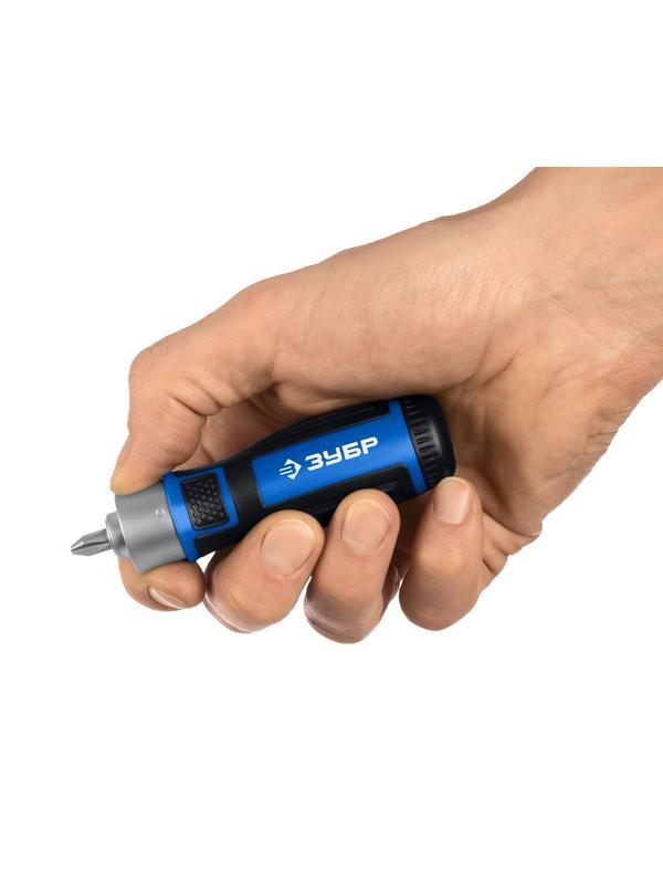 ЗУБР 6 предм., Реверсивная отвертка с насадками (25171)