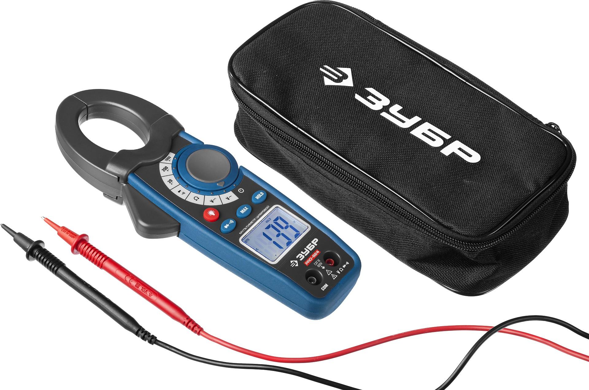 ЗУБР ТК-1000 цифровые токовые клещи (59824)