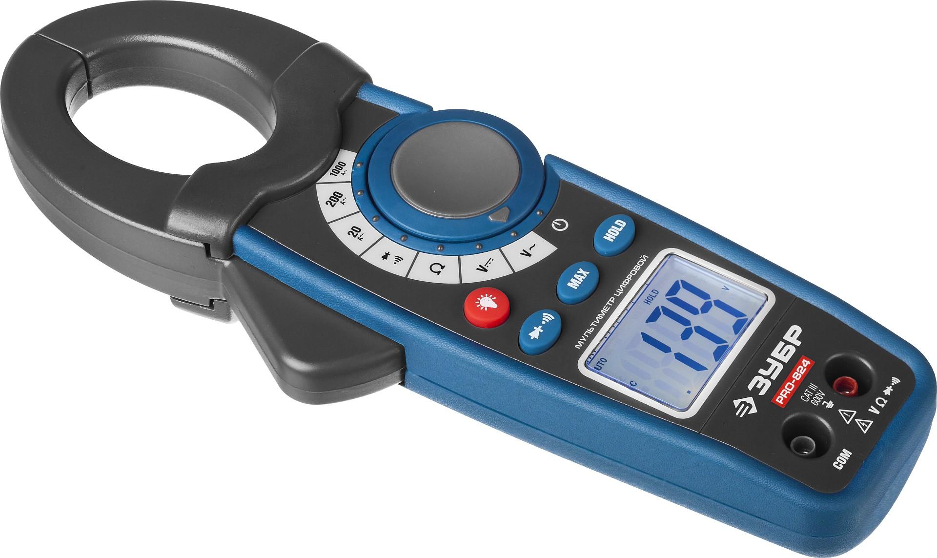 ЗУБР ТК-1000 цифровые токовые клещи (59824)