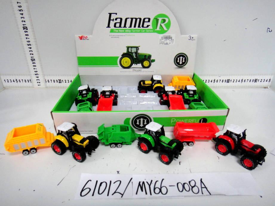 БТ инерц. металл. MY трактор с прицепом со звуком и светом 25,5 см 3 вида