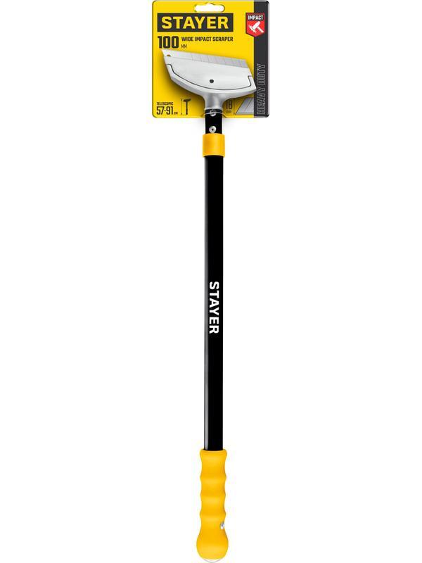 STAYER 100 мм, длина 570 - 910 мм, телескопический ударный скребок (08505)