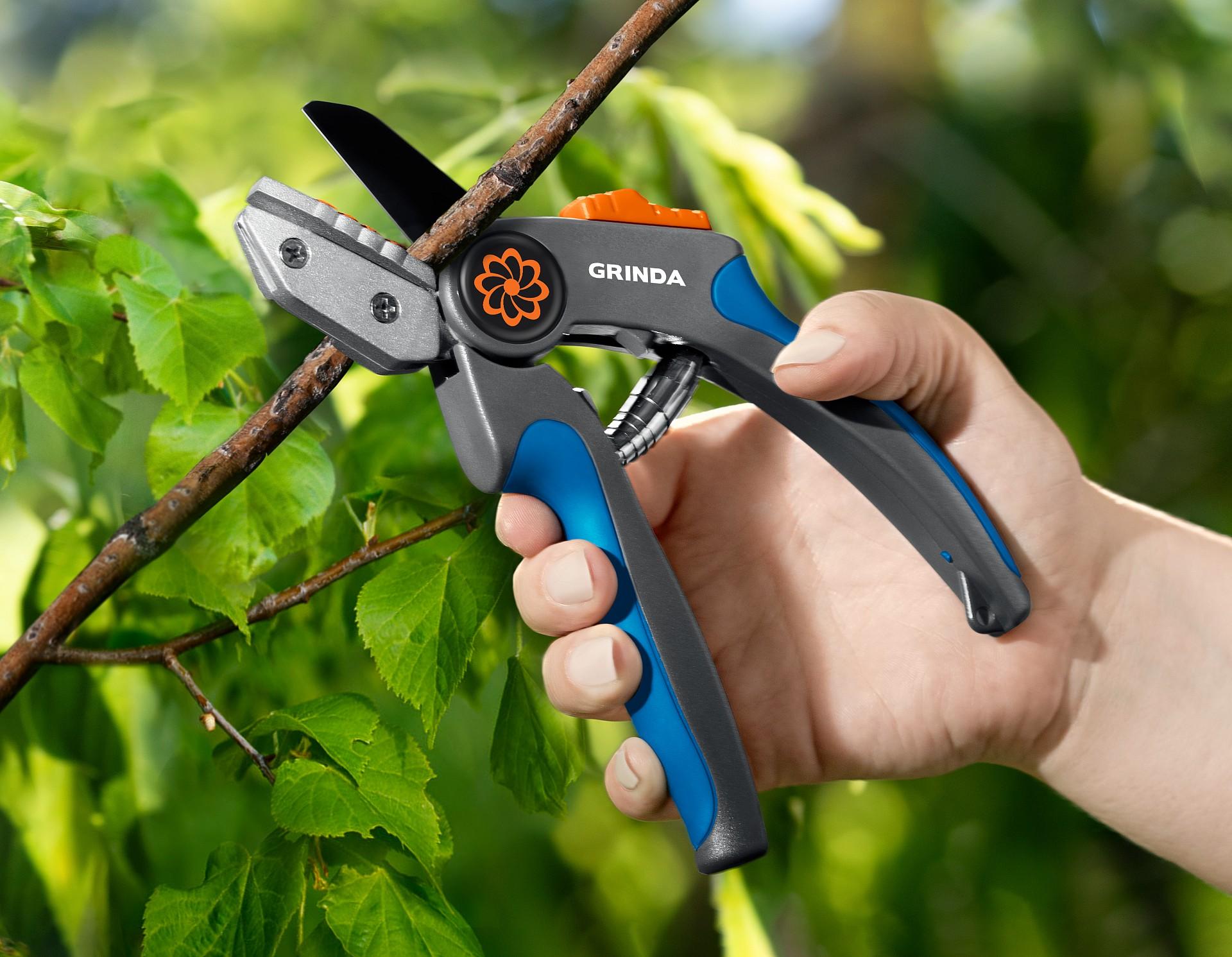 GRINDA P-56, 205 мм, легированная сталь, двухкомпонентные рукоятки, контактный секатор, PROLine (23456)