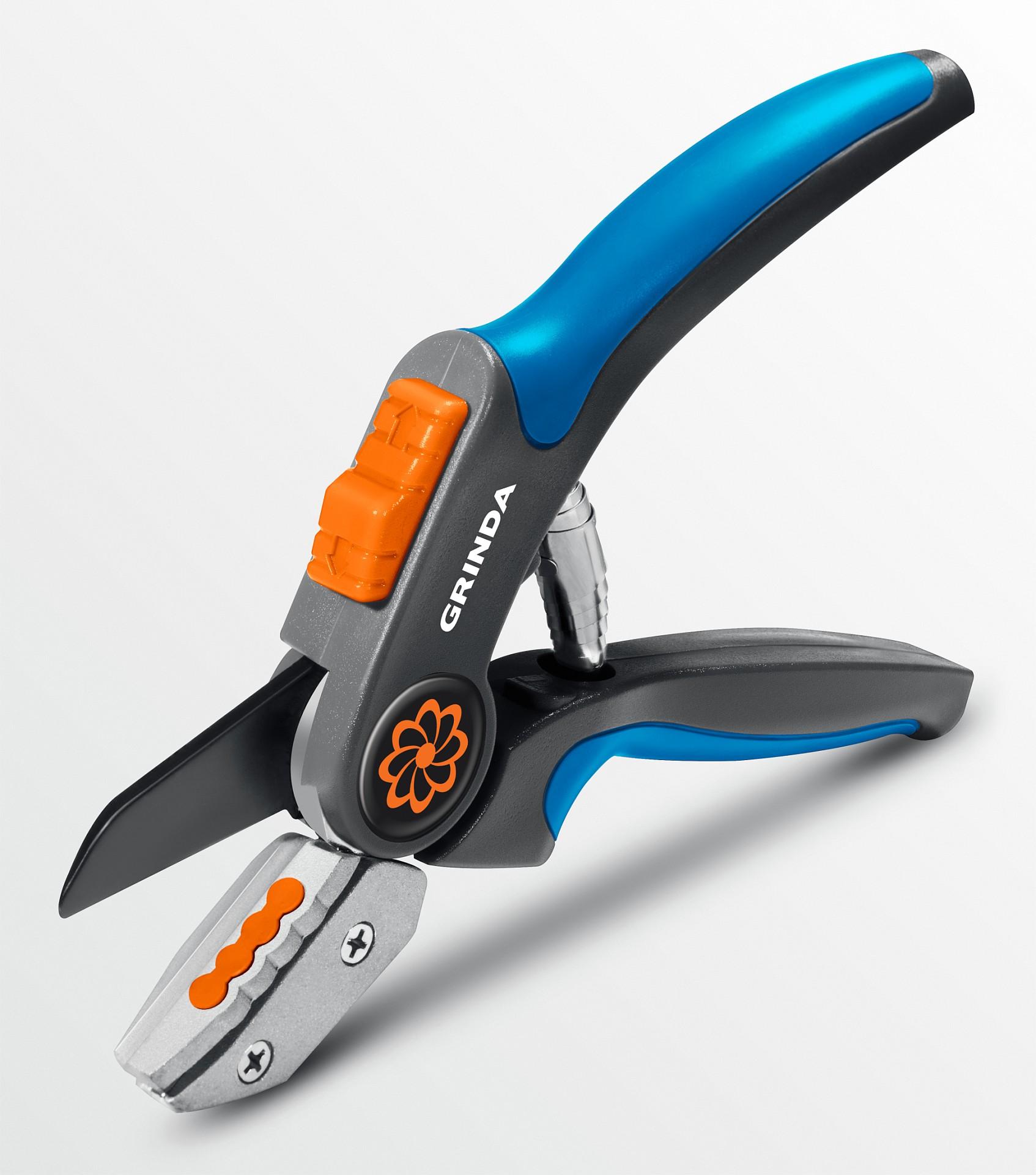 GRINDA P-56, 205 мм, легированная сталь, двухкомпонентные рукоятки, контактный секатор, PROLine (23456)