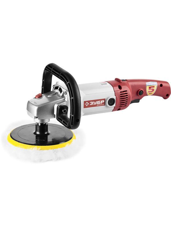 Машина полировальная, ЗУБР ЗПМ-1300Э, тарелка 180 мм, 600-3000 об/мин, 1300 Вт