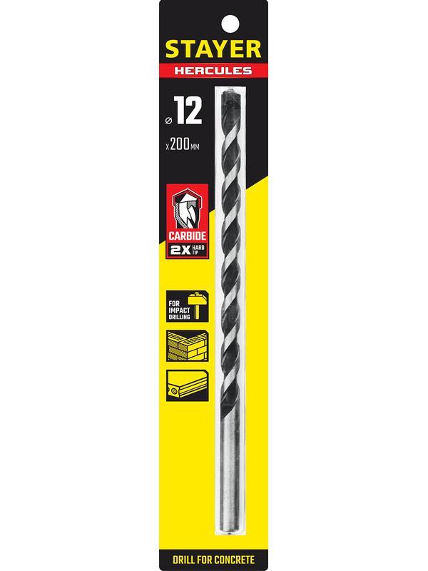 STAYER Hercules, 12 x 200 мм, cверло по бетону, Professional (2915-200-12)