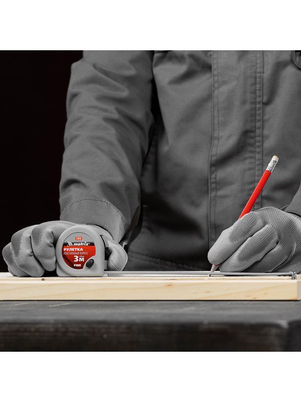 Рулетка Fine,3 м х 16 мм,пластиковый корпус Matrix