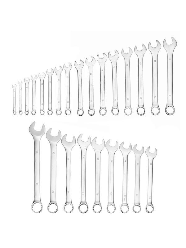 Набор ключей комбинированных, 6-32 мм, 25 шт, CrV, матовый хром Matrix