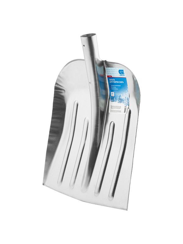 Лопата для уборки снега стальная оцинкованная, 330 х 365 мм, без черенка, Россия, Сибртех