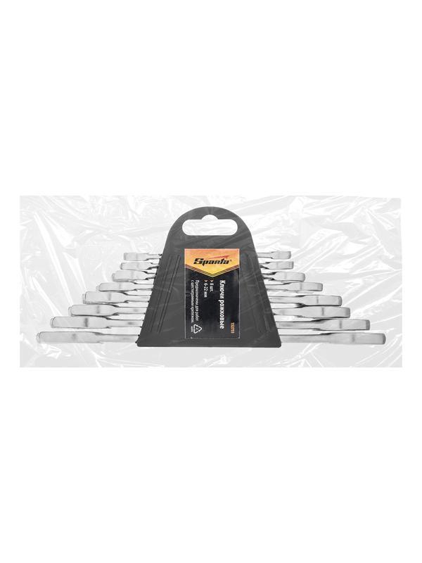 Набор ключей рожковых, 6 х 22 мм, 8 шт, хромированные Sparta