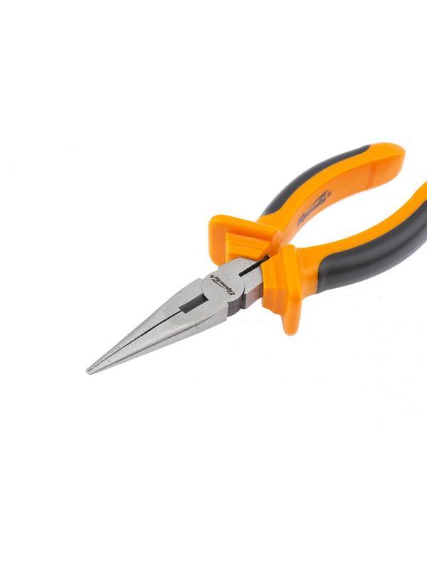 Длинногубцы прямые Comfort, 160 мм ,шлифованные, двухкомпонентные рукоятки Sparta