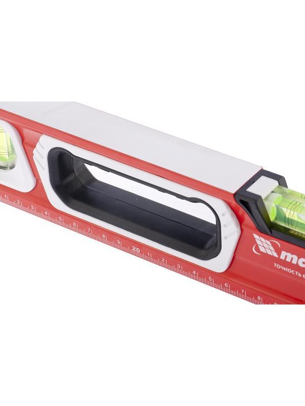 Уровень алюминиевый, магнит, фрезерованный, 3 глазка (1 зеркальный), двухкомпонентные рукоятки, 1200 мм Matrix