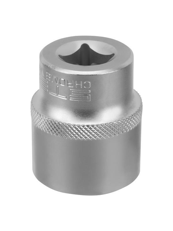 Головка торцевая, 27 мм, двенадцатигранная, CrV, под квадрат 1/2, хромированная Stels