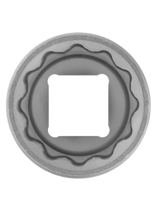 Головка торцевая, 27 мм, двенадцатигранная, CrV, под квадрат 1/2, хромированная Stels