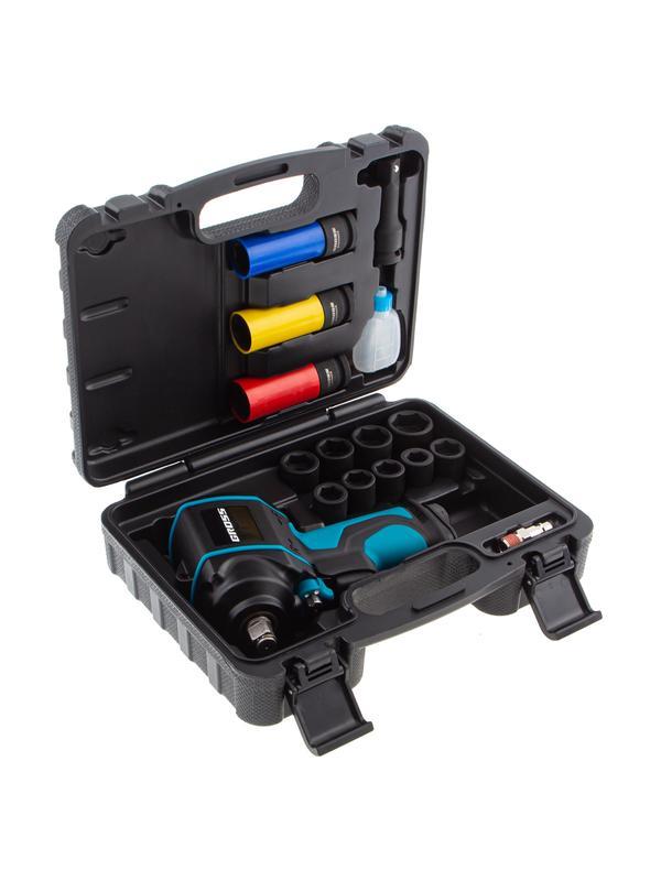 Гайковерт пневматический ударный G985K2, 1/2, 610Нм 9000 об/мин, с набором 17 предметов Gross