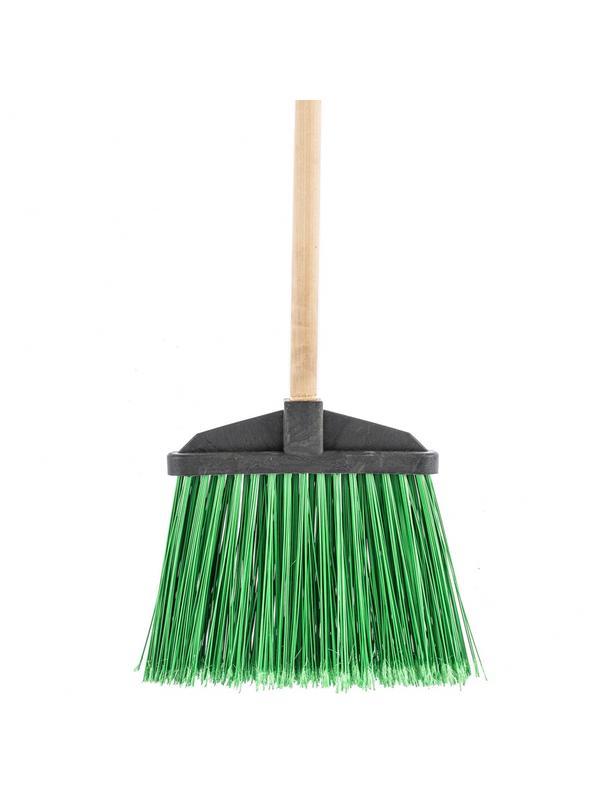 Метла полипропиленовая, 345 х 200 х 1420 мм, веерная распушенная, деревянный черенок, Россия, Сибртех