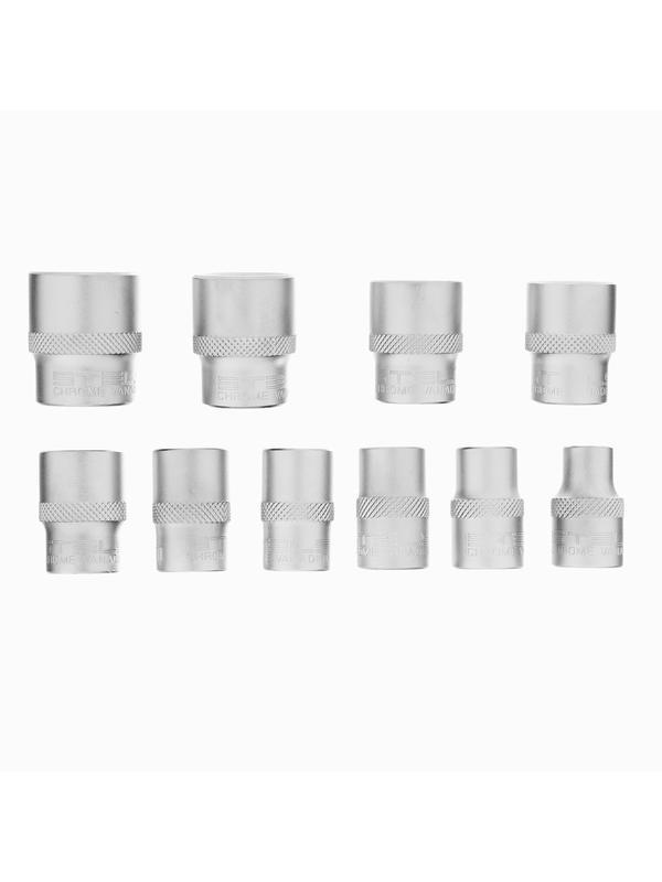 Набор торцевых головок, 3/8, двенадцатигранные, CrV, 10 шт, 8-19 мм Stels