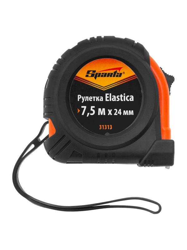 Рулетка Elastica,7,5 м х 24 мм,обрезиненный корпус Sparta