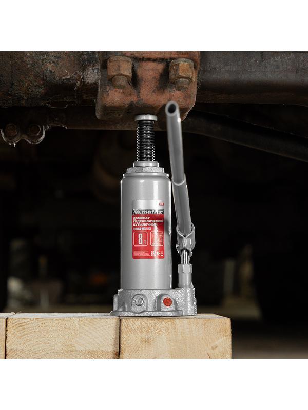 Домкрат гидравлический бутылочный, 8 т, высота подъема 230-457 мм Matrix