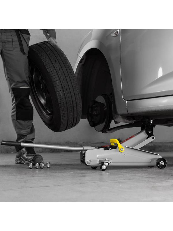 Домкрат гидравлический подкатной, 2 т, высота подъема 135-385 мм, в пластиковый кейсе Matrix