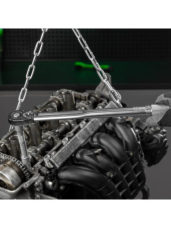 Ключ динамометрический, 28-210 Нм, 1/2, CrV, хромированный, быстрый сброс Stels