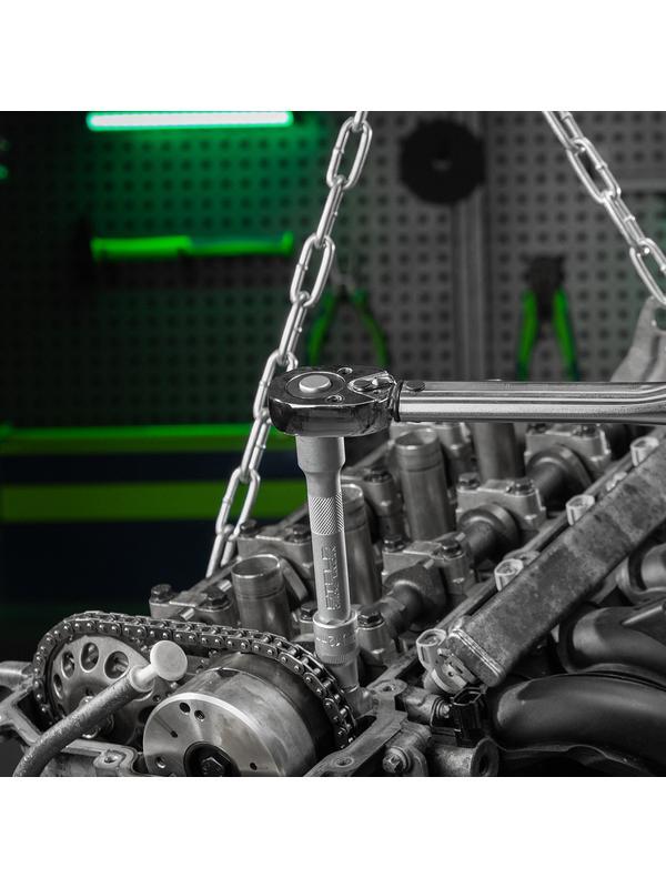 Ключ динамометрический, 28-210 Нм, 1/2, CrV, хромированный, быстрый сброс Stels