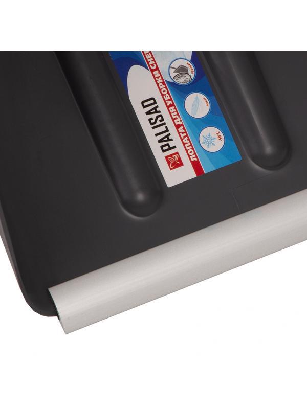 Лопата для уборки снега пластиковая, 270 х 310 х 890 мм, стальной черенок, алюминиевая планка, Palisad