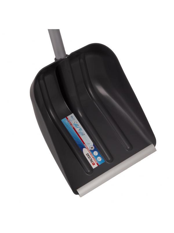 Лопата для уборки снега пластиковая, 270 х 310 х 890 мм, стальной черенок, алюминиевая планка, Palisad