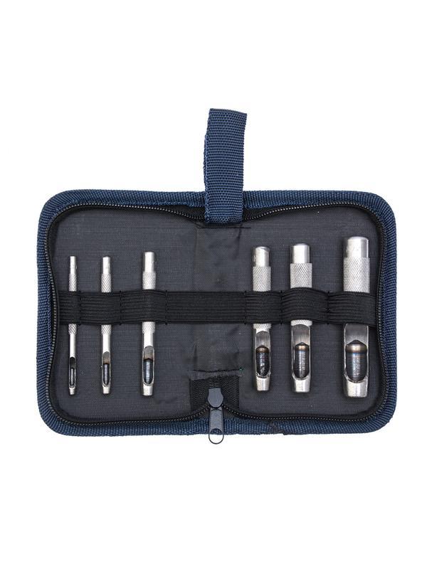 Набор пробойников для кожи 3 4 6 8 10 12.5 мм, 6 шт, чехол Сибртех