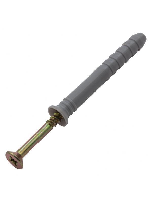 Дюбель-гвоздь полипропиленовый с потайным бортиком 8 х 60 мм, 100 шт Сибртех