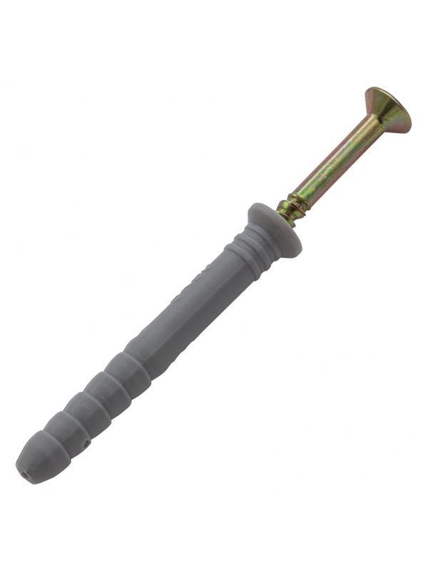 Дюбель-гвоздь полипропиленовый с потайным бортиком 8 х 60 мм, 100 шт Сибртех
