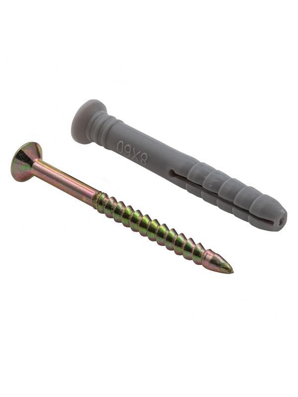 Дюбель-гвоздь полипропиленовый с потайным бортиком 8 х 60 мм, 100 шт Сибртех