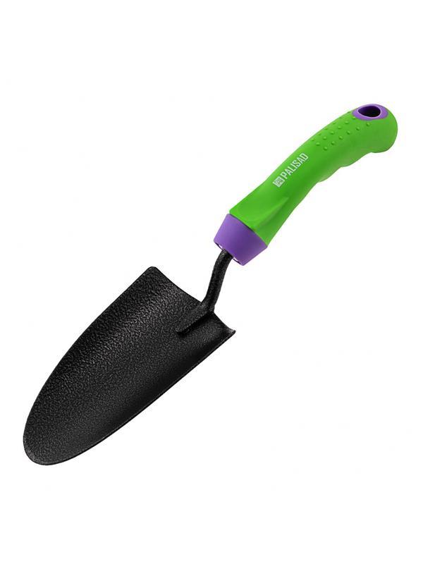 Совок посадочный широкий, 75 х 325 мм, стальной, обрезиненная эргономичная рукоятка, Era, Palisad