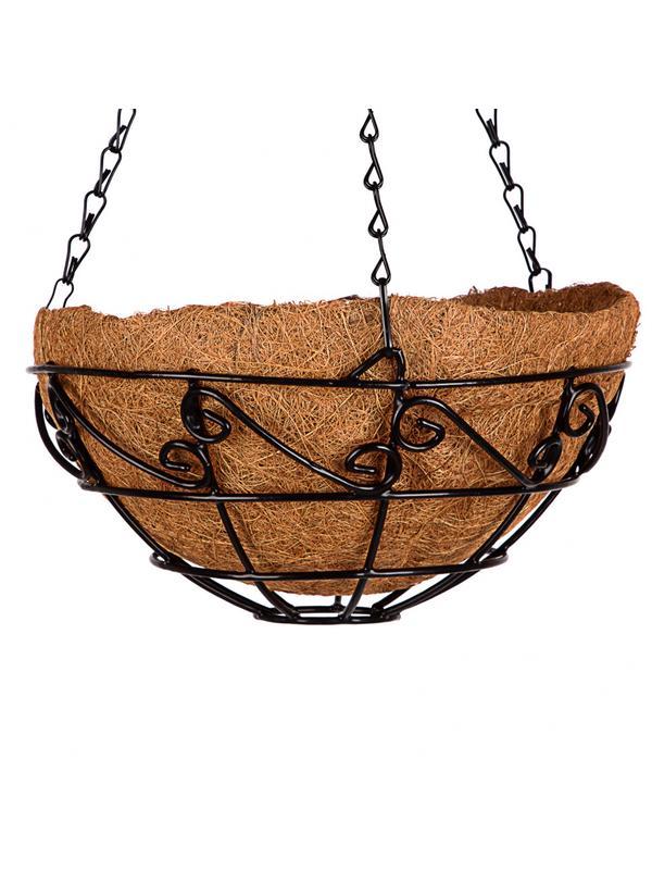 Подвесное кашпо с орнаментом, 25 см, с кокосовой корзиной Palisad