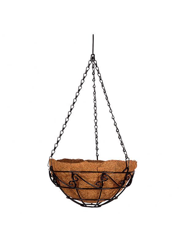 Подвесное кашпо с орнаментом, 25 см, с кокосовой корзиной Palisad