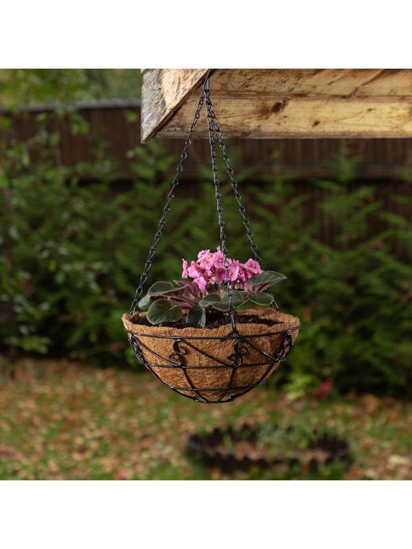 Подвесное кашпо с орнаментом, 25 см, с кокосовой корзиной Palisad