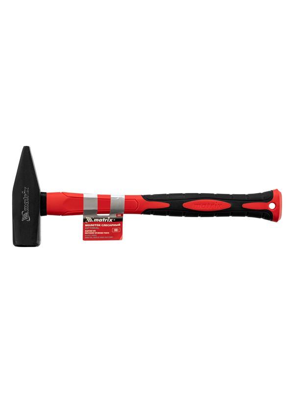 Молоток слесарный optimal, 1000 г, фибергласовая обрезиненная рукоятка, квадратный боек Matrix