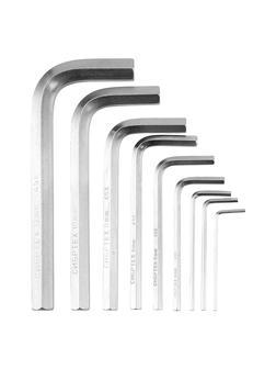 Набор ключей имбусовых HEX, 2-12 мм, 45x, закаленные, 9 шт, короткие, никель Сибртех