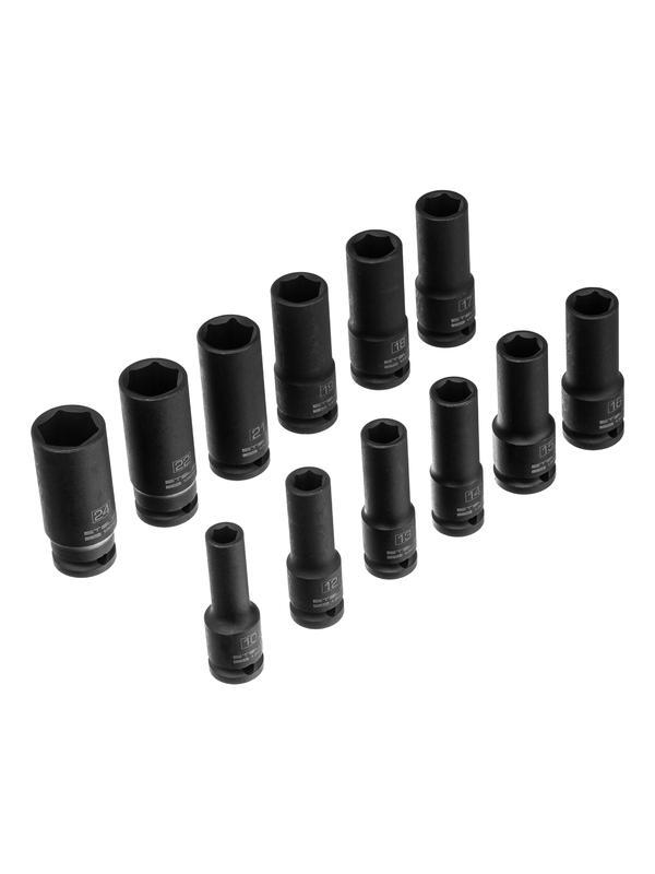 Набор ударных глубоких шестигранных торцевых головок, 1/2